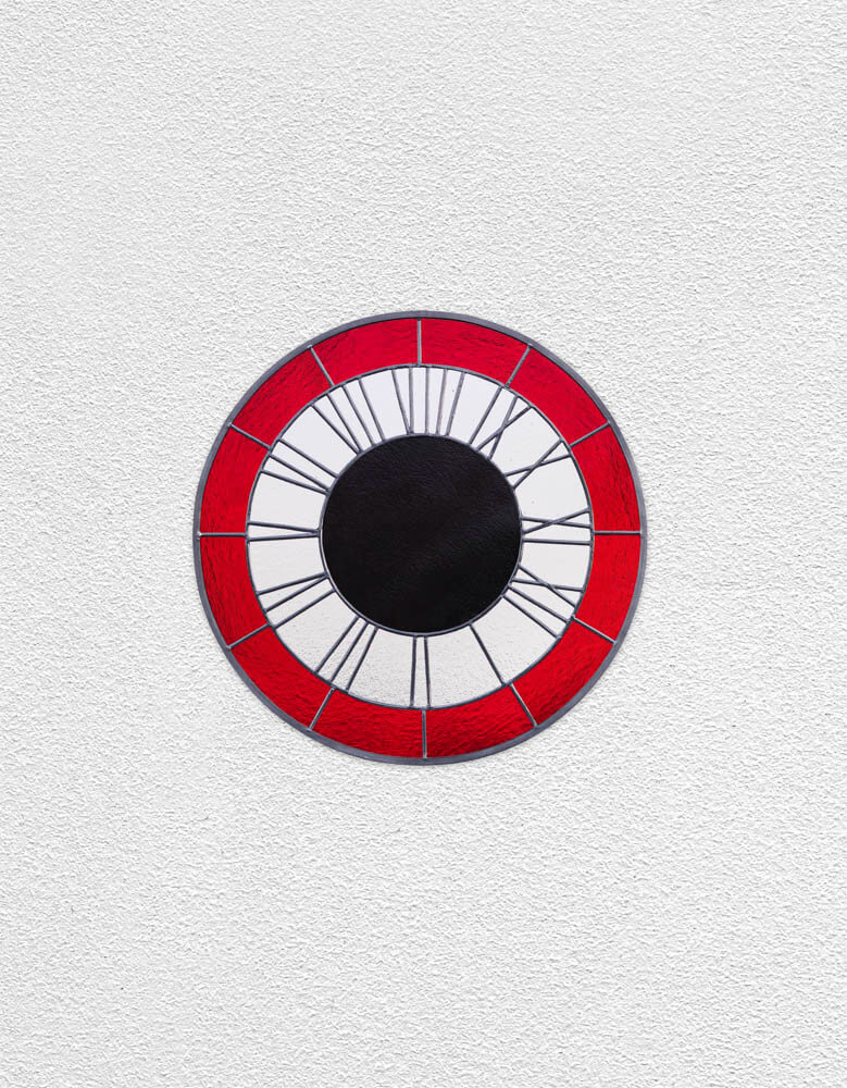 red white black clock | UGO RONDINONE