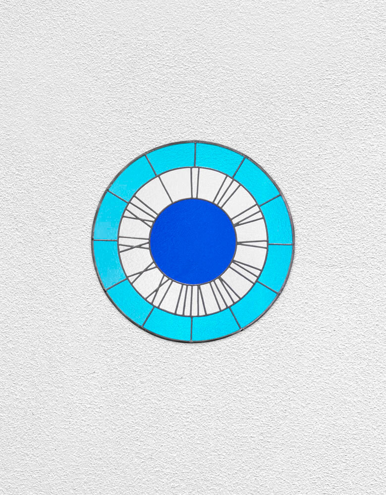 blue white blue clock | UGO RONDINONE