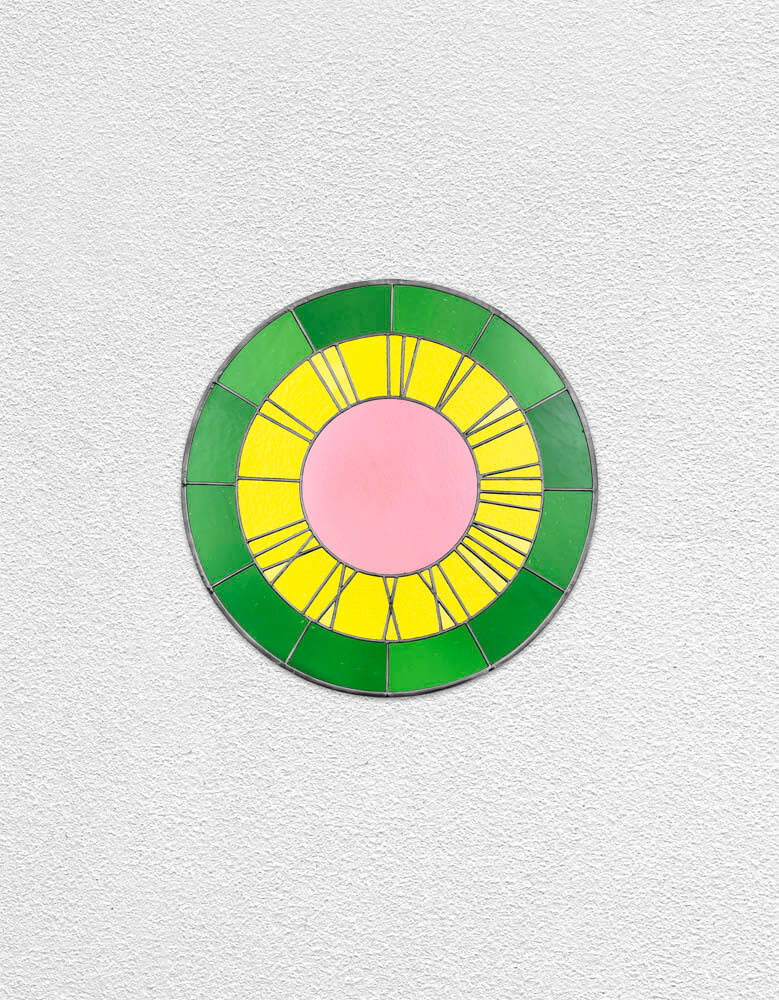 green yellow pink clock | UGO RONDINONE