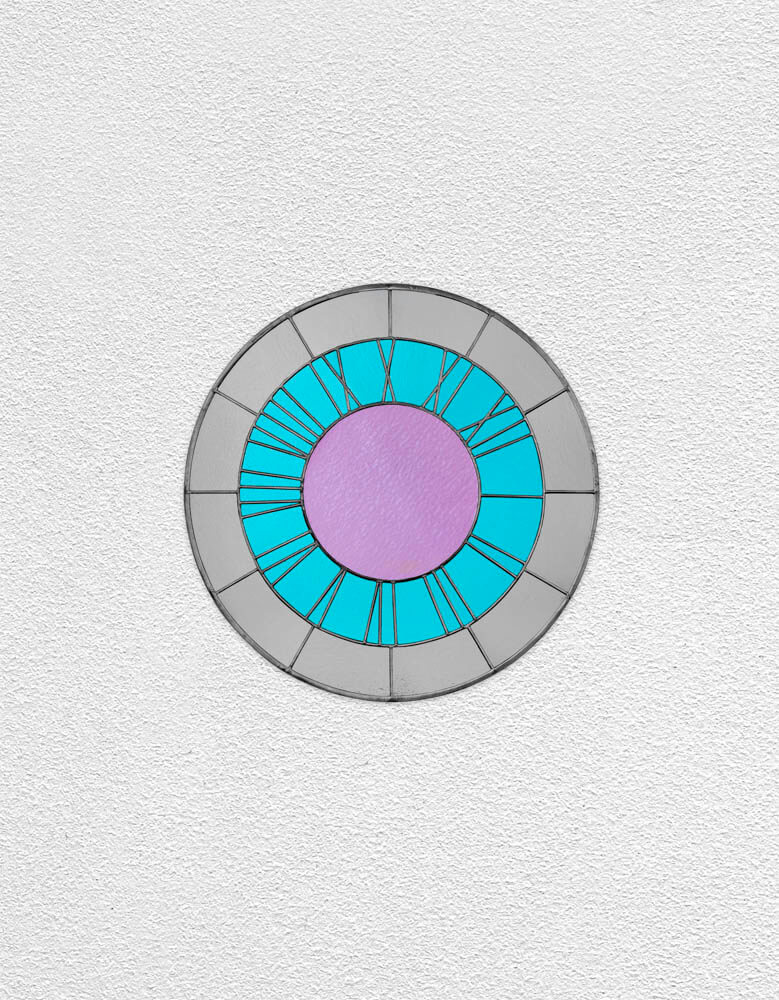 grey blue pink clock | UGO RONDINONE