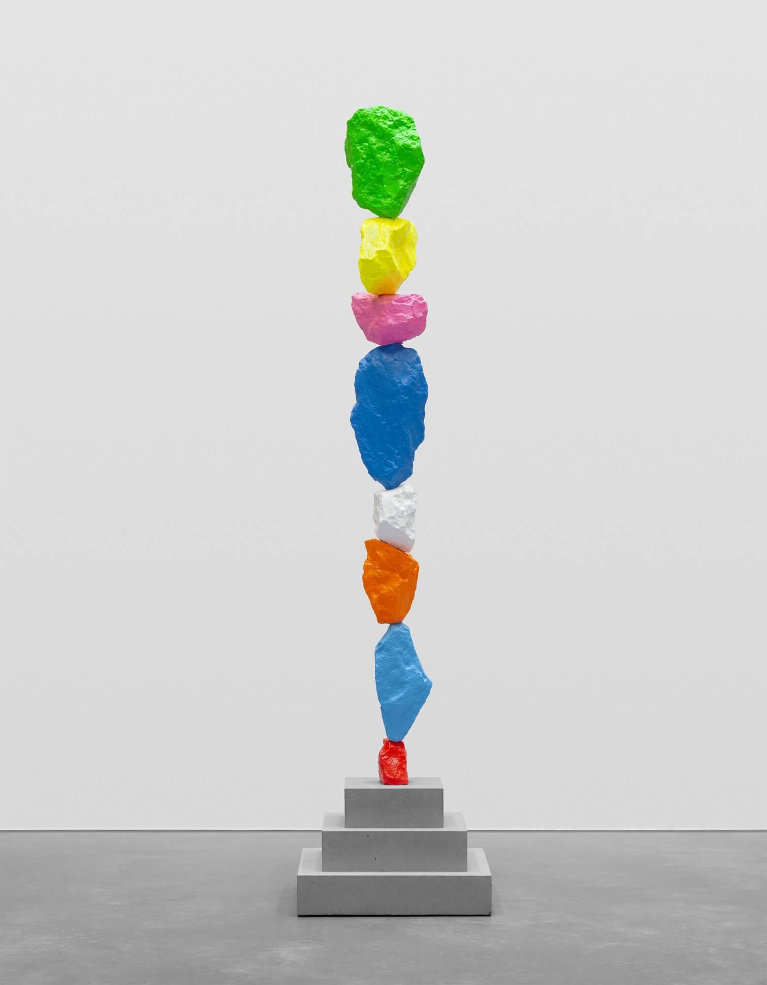 red blue orange white blue pink yellow green mountain | UGO RONDINONE