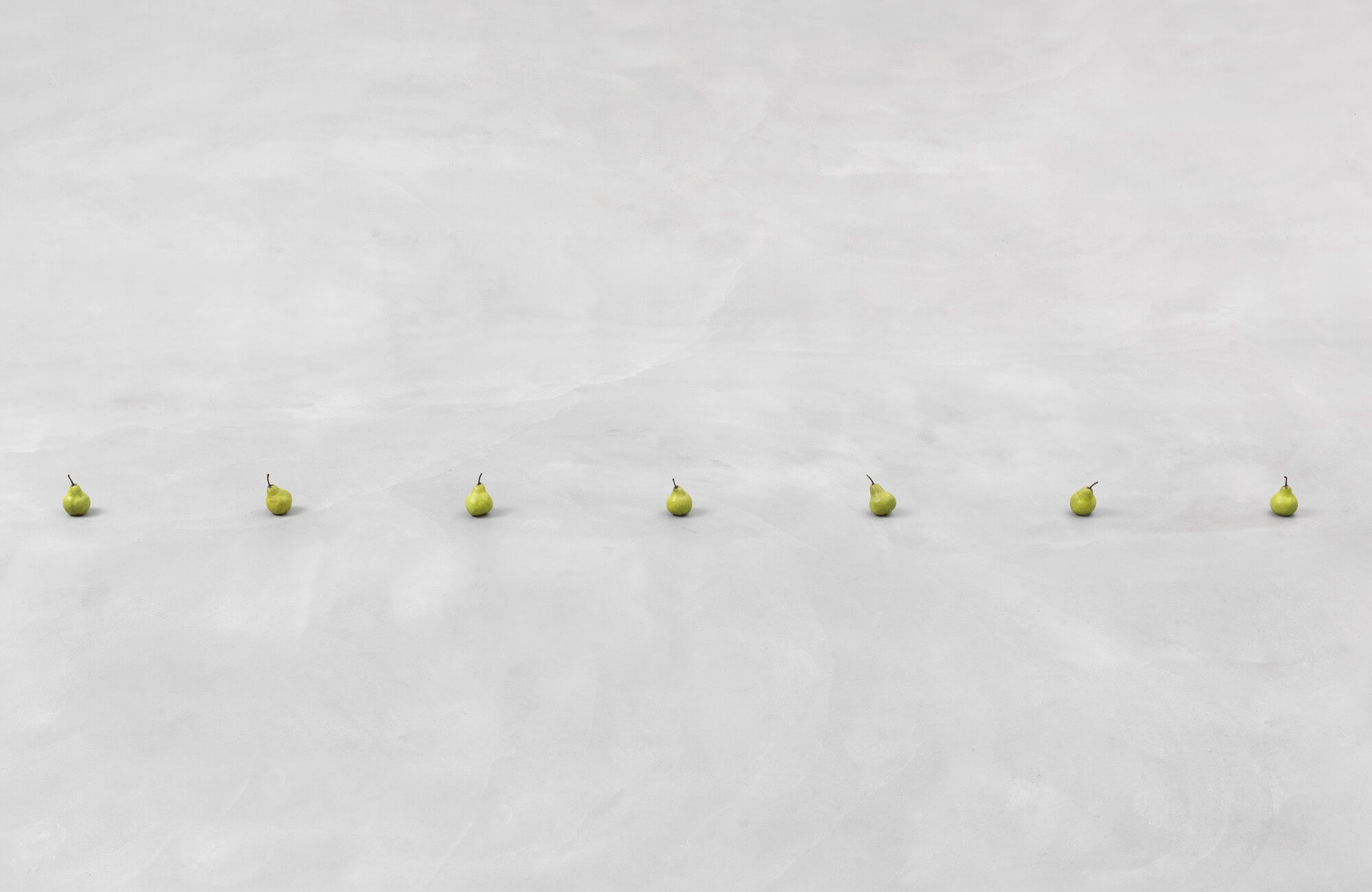 still.life. (seven pears in a line) | UGO RONDINONE