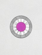 gray white pink clock | UGO RONDINONE